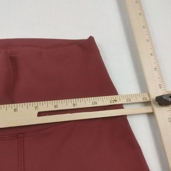 Lululemon Womens Wunder High Rise Cropped Leggings Dark Red Stretchy Size 4 - Picture 8 of 12